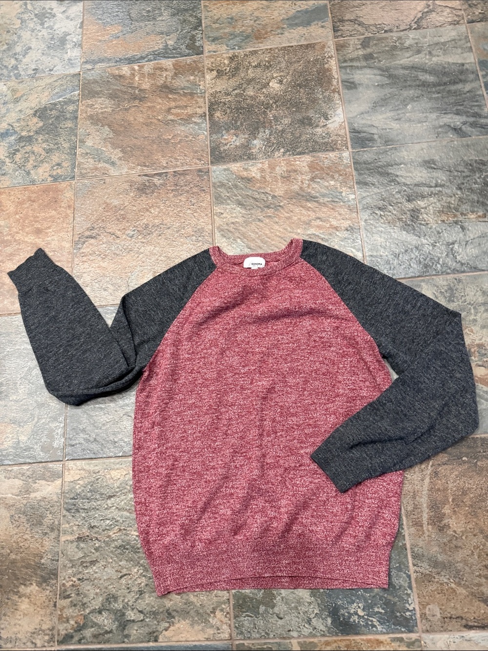 Sonoma Marled Wine Crewneck Sweater